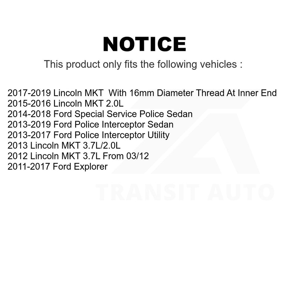 Front Inner Steering Tie Rod End TOR-EV800893 For Ford Explorer Police Interceptor Utility Sedan Lincoln MKT Special Service