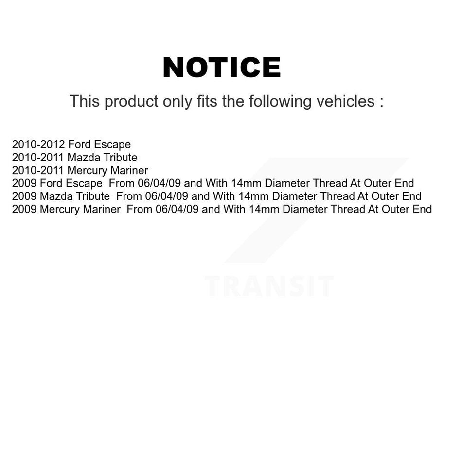 Front Inner Steering Tie Rod End TOR-EV800911 For Ford Escape Mazda Tribute Mercury Mariner