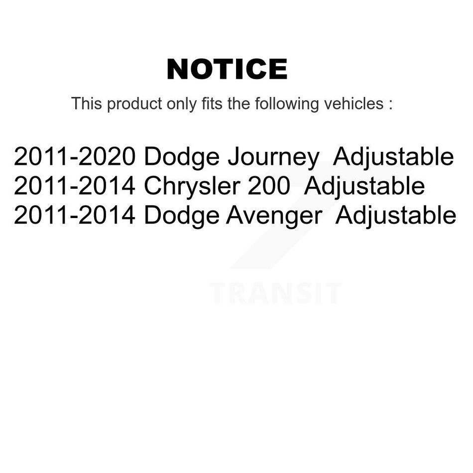 Rear Upper Lateral Arm TOR-K100119 For Dodge Journey Chrysler 200 Avenger Adjustable