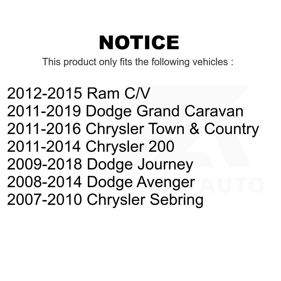 Front Lower Forward Suspension Control Arm Bushing TOR-K201184 For Dodge Chrysler Grand Caravan Journey Town & Country Avenger 200 Sebring Ram C/V