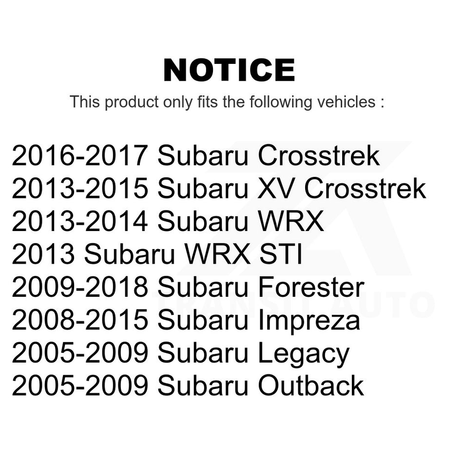 Front Lower Rearward Suspension Control Arm Bushing TOR-K201605 For Subaru Forester Impreza Outback XV Crosstrek Legacy WRX STI