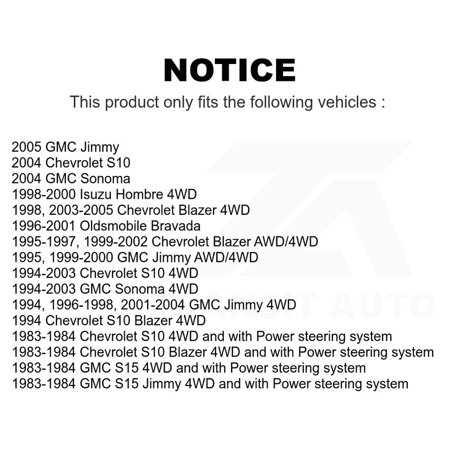 Front Steering Pitman Arm TOR-K6255 For Chevrolet S10 Blazer GMC Sonoma Jimmy Oldsmobile Bravada Isuzu Hombre S15