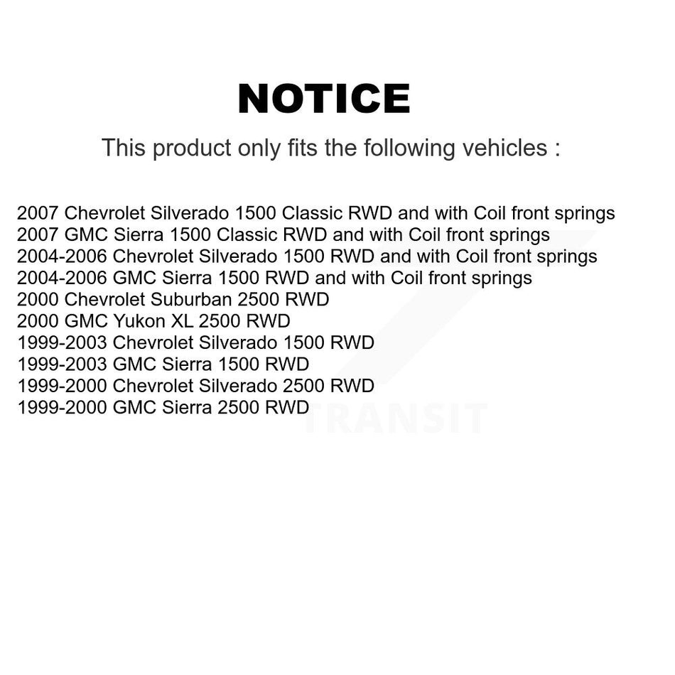 Front Lower Suspension Ball Joint TOR-K6539 For Chevrolet Silverado 1500 GMC Sierra Classic 2500 XL
