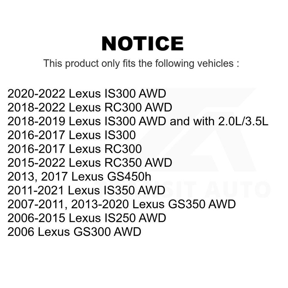 Front Right Suspension Stabilizer Bar Link Kit TOR-K750056 For Lexus IS250 GS350 IS300 IS350 GS300 RC350 RC300 GS450h