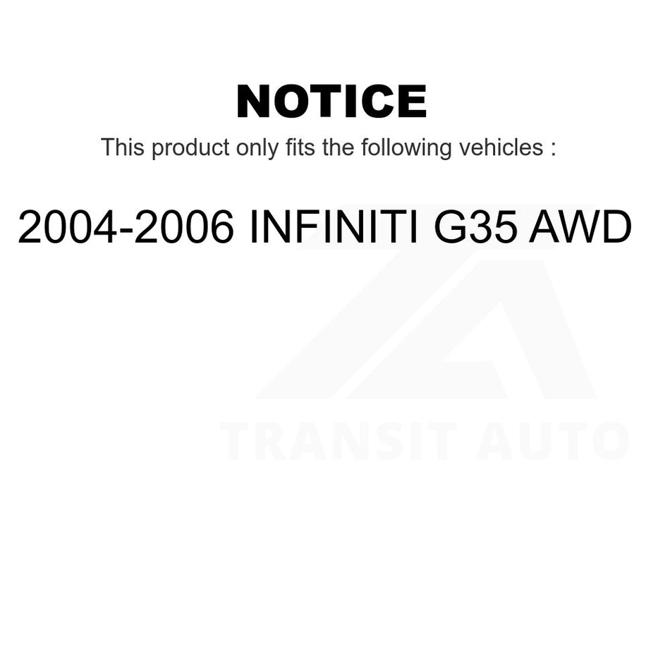 Front Left Suspension Stabilizer Bar Link Kit TOR-K750140 For 2004-2006 INFINITI G35 AWD