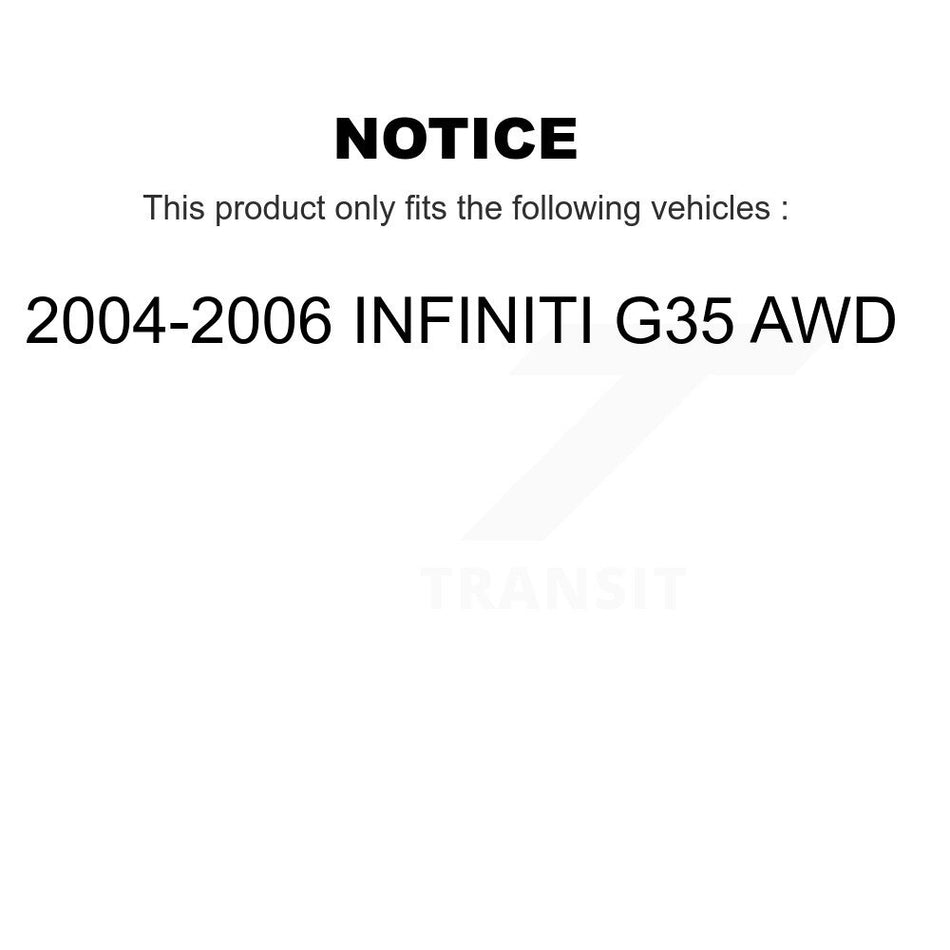 Front Right Suspension Stabilizer Bar Link Kit TOR-K750141 For 2004-2006 INFINITI G35 AWD