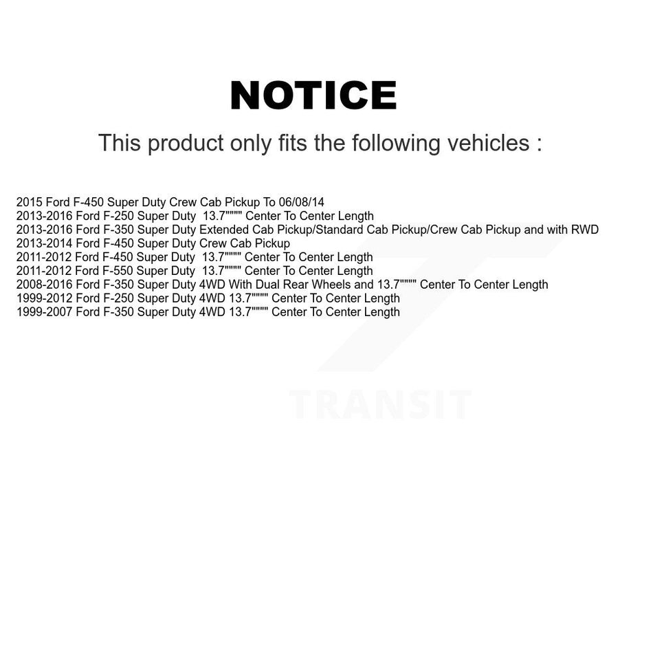 Rear Suspension Stabilizer Bar Link Kit TOR-K750261 For Ford F-350 Super Duty F-250 F-450 F-550