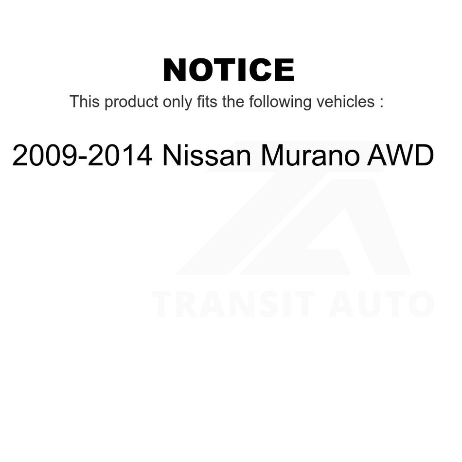 Rear Right Suspension Stabilizer Bar Link Kit TOR-K750284 For 2009-2014 Nissan Murano AWD