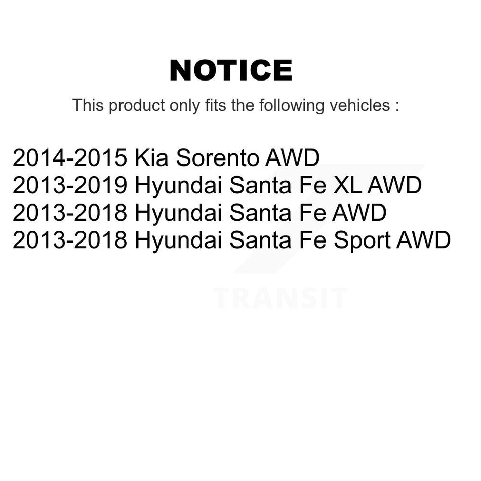 Rear Left Suspension Stabilizer Bar Link Kit TOR-K750664 For Hyundai Santa Fe Sport Kia Sorento XL