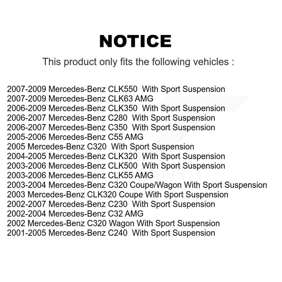 Front Suspension Stabilizer Bar Link Kit TOR-K80491 For Mercedes-Benz C230 C240 C280 CLK350 CLK320