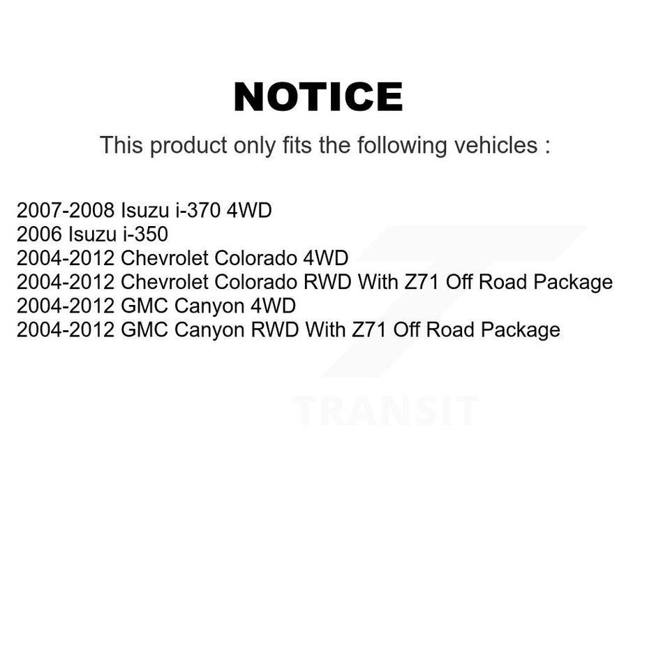 Front Left Suspension Stabilizer Bar Link Kit TOR-K80582 For Chevrolet Colorado GMC Canyon Isuzu