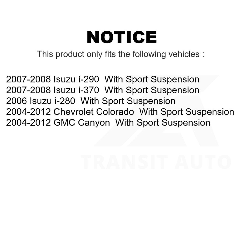 Rear Suspension Stabilizer Bar Link Kit TOR-K80611 For Chevrolet Colorado GMC Canyon Isuzu i-290 i-280 i-370 With Sport