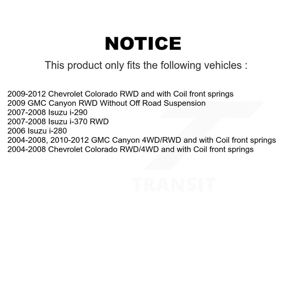 Front Upper Suspension Ball Joint TOR-K80764 For Chevrolet Colorado GMC Canyon Isuzu i-280 i-290