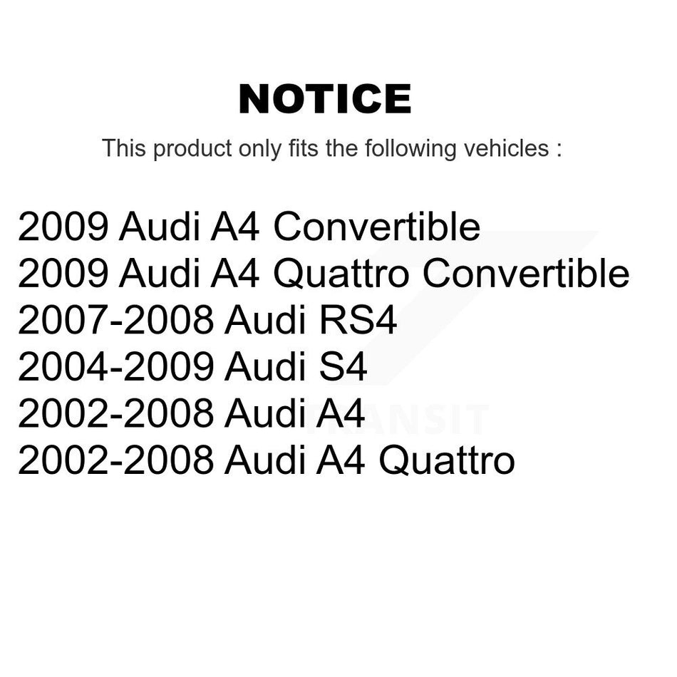 Front Left Suspension Stabilizer Bar Link Kit TOR-K80842 For Audi A4 Quattro S4 RS4