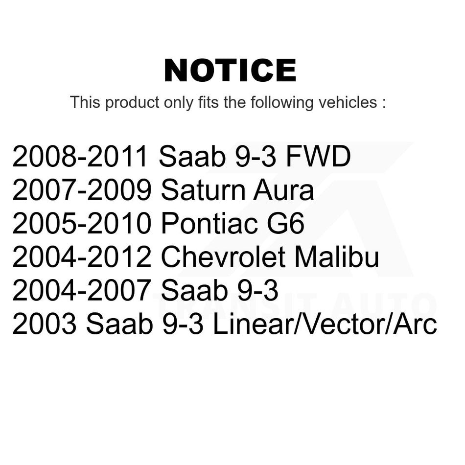 Rear Suspension Stabilizer Bar Link Kit TOR-K80851 For Chevrolet Malibu Pontiac G6 Saturn Aura Saab 9-3