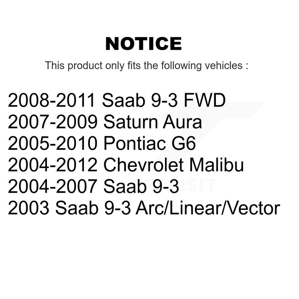 Rear Suspension Stabilizer Bar Link Kit TOR-K80851 For Chevrolet Malibu Pontiac G6 Saab 9-3 Saturn
