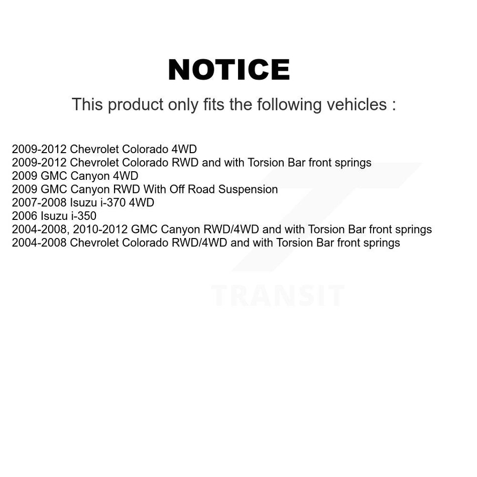 Front Upper Suspension Ball Joint TOR-K80984 For Chevrolet Colorado GMC Canyon Isuzu i-350 i-370