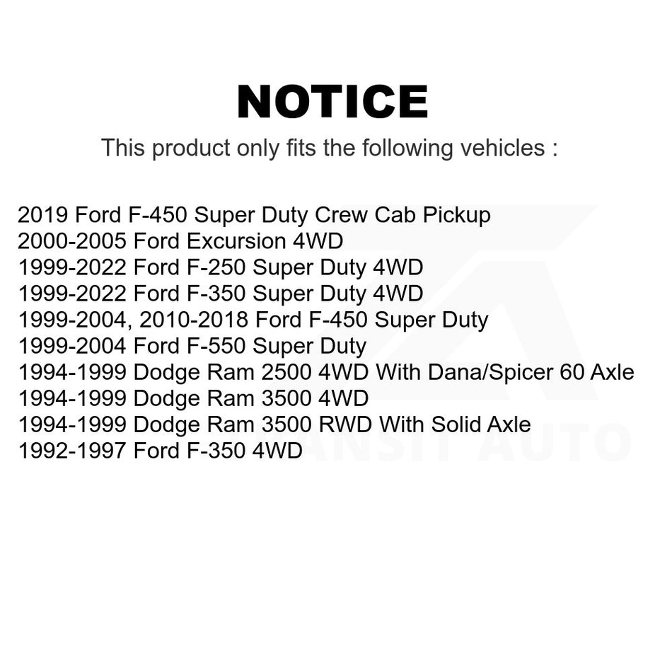 Front Lower Suspension Ball Joint TOR-K8607T For Ford F-250 Super Duty F-350 Dodge Ram 2500 Excursion 3500 F-450 F-550