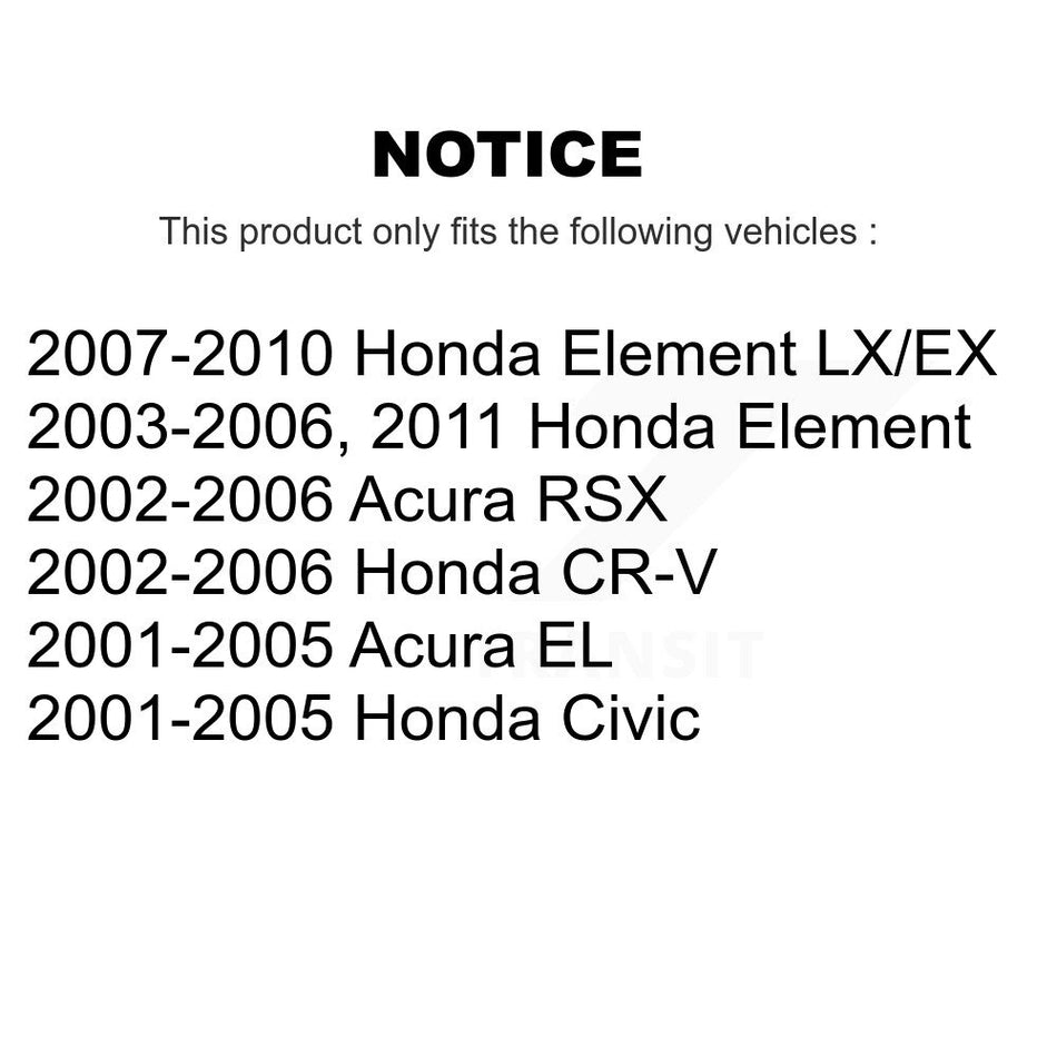 Front Left Suspension Stabilizer Bar Link Kit TOR-K90454 For Honda Civic CR-V Acura Element EL RSX