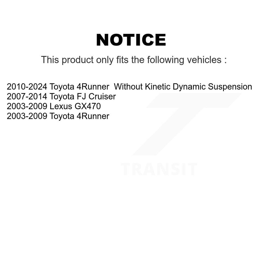 Front Right Suspension Stabilizer Bar Link Kit TOR-K90683 For Toyota 4Runner FJ Cruiser Lexus GX470