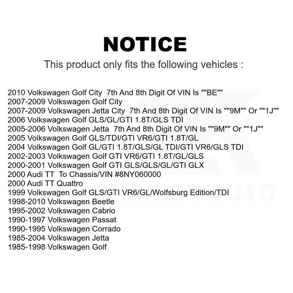 Front Lower Forward Suspension Control Arm Bushing TOR-K90719 For Volkswagen Jetta Beetle Golf Cabrio Passat Audi Corrado TT Quattro City