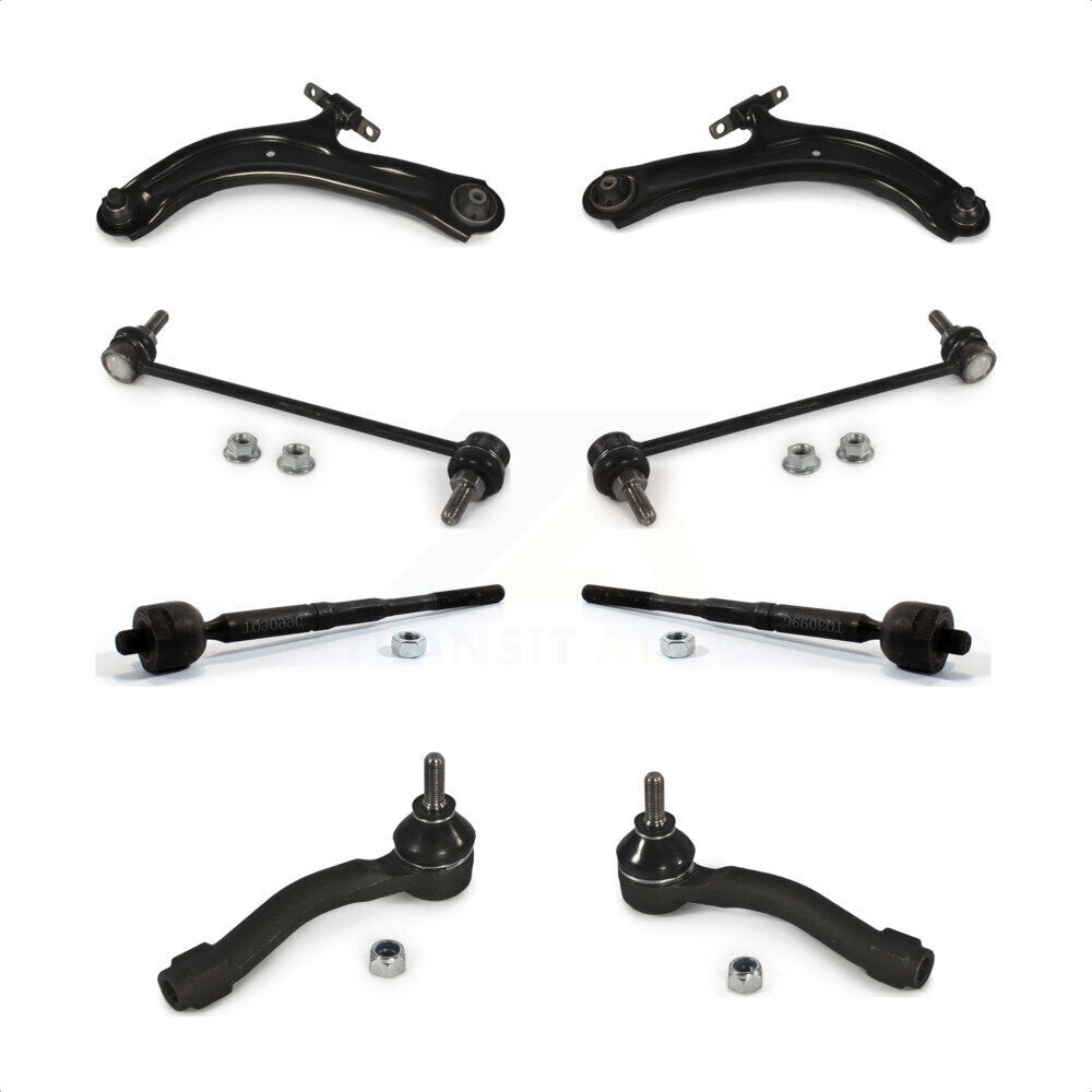 Front Suspension Control Arm And Ball Joint Assembly Steering Tie Rod End Stabilizer Bar Link Kit (8Pc) For 2007-2012 Nissan Sentra K72-100153 by Top Quality