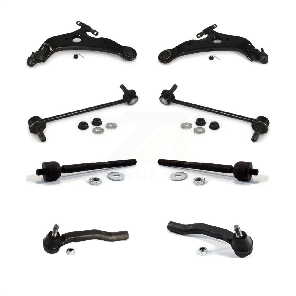 Front Suspension Control Arm And Ball Joint Assembly Steering Tie Rod End Stabilizer Bar Link Kit (8Pc) For 2004-2010 Toyota Sienna K72-100155 by Top Quality