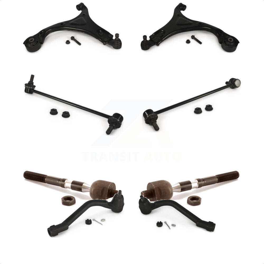 Front Suspension Control Arm And Ball Joint Assembly Steering Tie Rod End Stabilizer Bar Link Kit (8Pc) For 2012-2013 Hyundai Sonata GL GLS 12.64" Center To Length K72-100683 by Top Quality