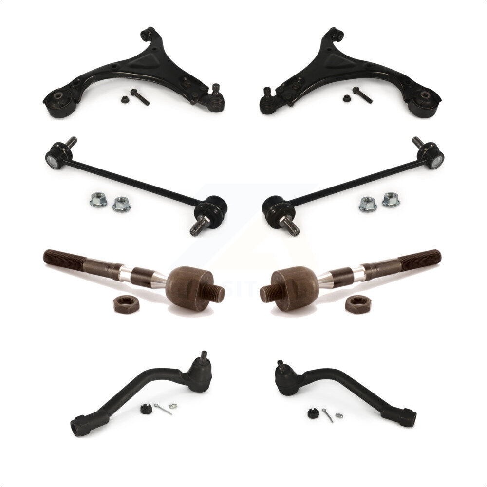 Front Suspension Control Arm And Ball Joint Assembly Steering Tie Rod End Stabilizer Bar Link Kit (8Pc) For 2012-2013 Hyundai Sonata GL GLS 10.63" Center To Length K72-100688 by Top Quality