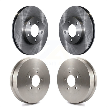 Front Rear Disc Brake Rotors Drums Kit For 2007-2007 Ford Escape Mercury Mariner From 01/08/07 Drum rear brakes K8-102005 by Top Quality