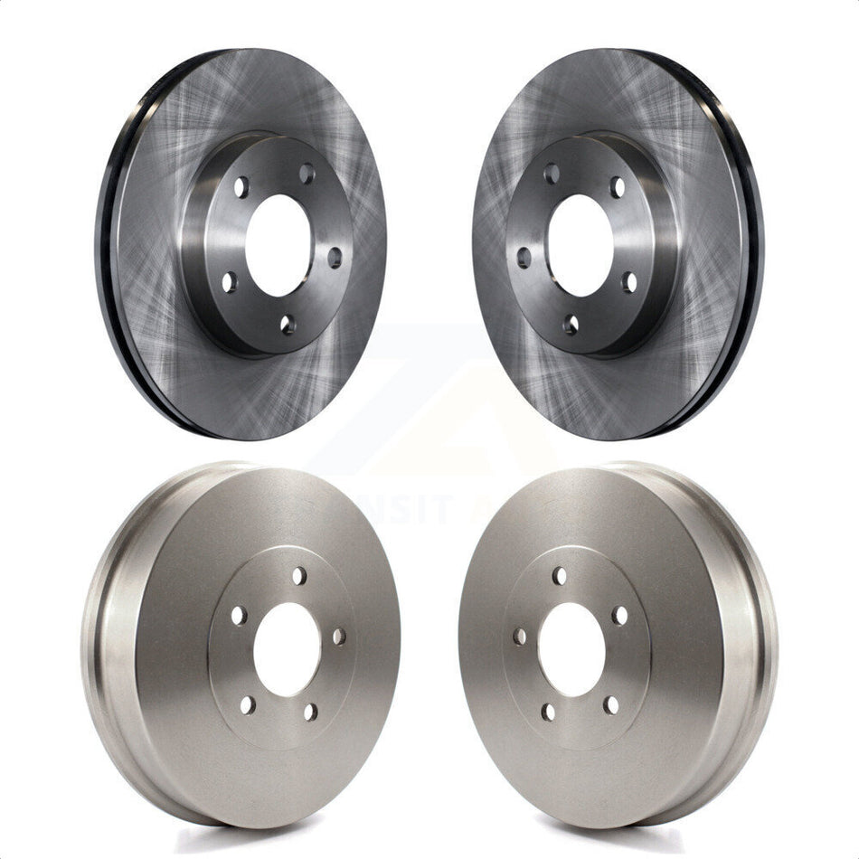 Front Rear Disc Brake Rotors Drums Kit For 2007-2007 Ford Escape Mercury Mariner From 01/08/07 Drum rear brakes K8-102005 by Top Quality