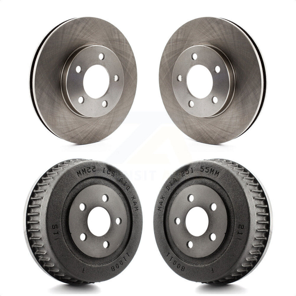 Front Rear Disc Brake Rotors Drums Kit For 1995-1998 Ford Windstar Drum rear brakes K8-102008 by Top Quality