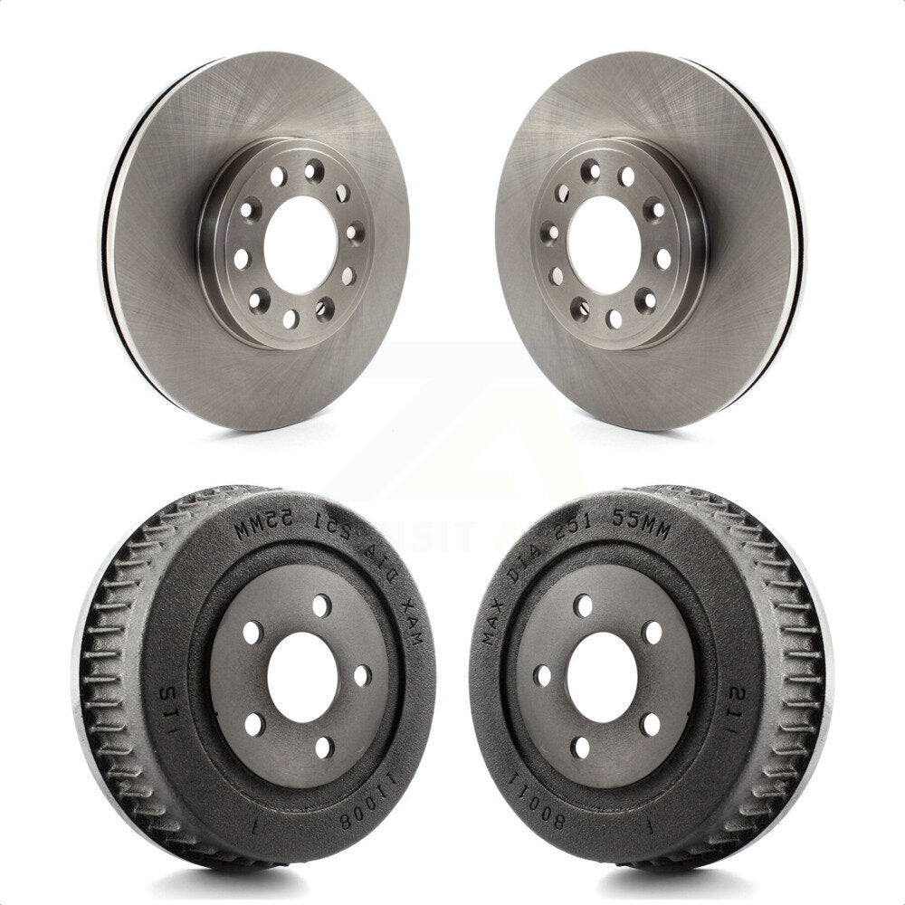 Front Rear Disc Brake Rotors Drums Kit For 1999-2003 Ford Windstar Drum rear brakes K8-102009 by Top Quality