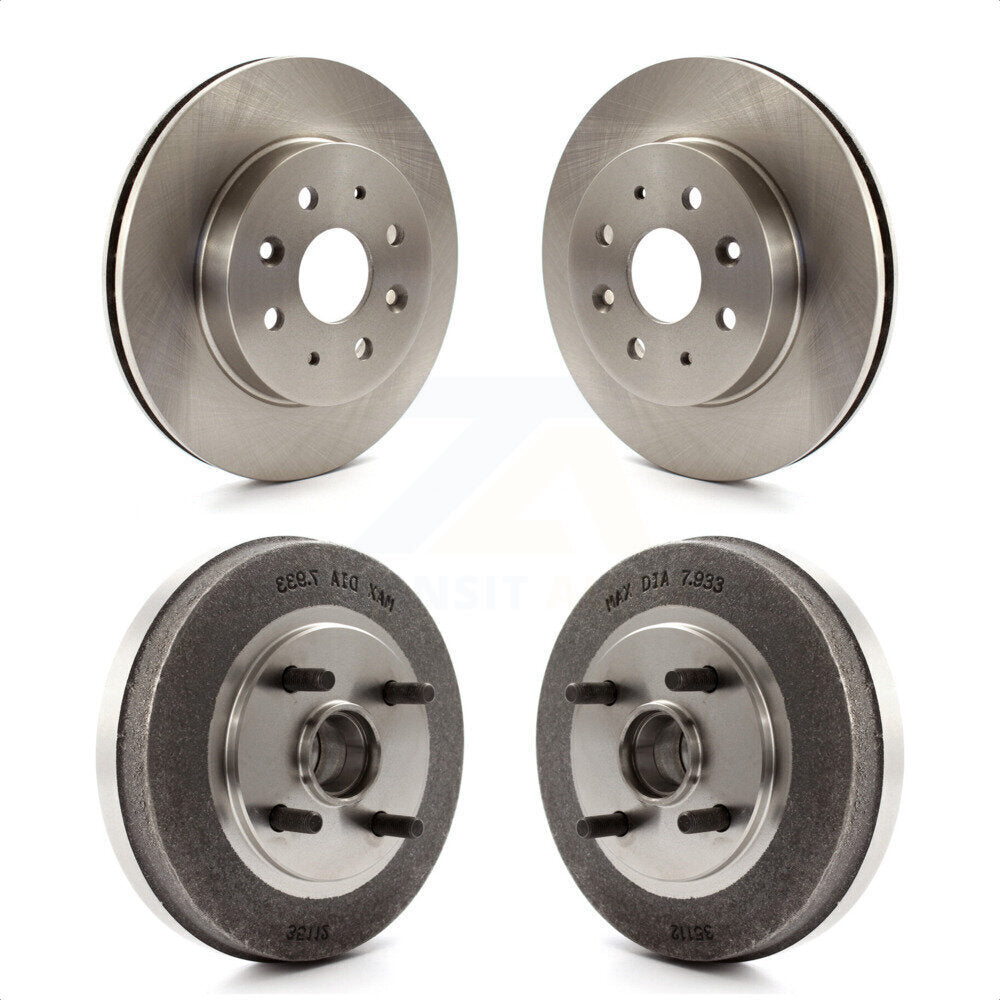 Front Rear Disc Brake Rotors Drums Kit For 2003-2005 Kia Rio Non-ABS K8-102026 by Top Quality