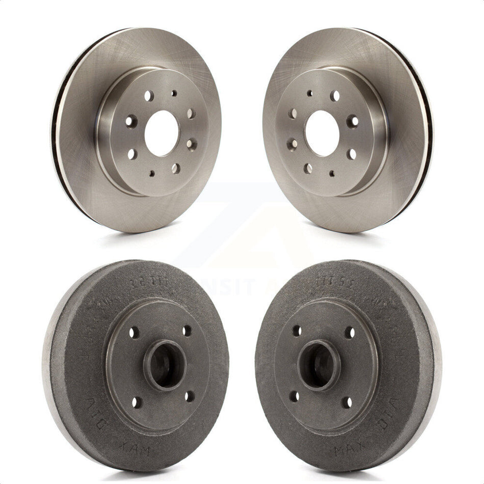 Front Rear Disc Brake Rotors Drums Kit For 2003-2005 Kia Rio 4-Wheel ABS K8-102027 by Top Quality