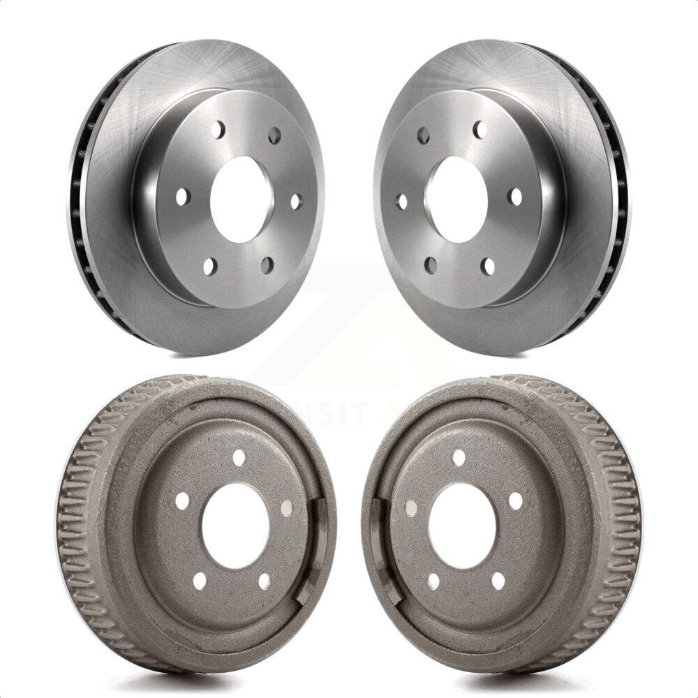 Front Rear Disc Brake Rotors Drums Kit For GMC Yukon 4WD With 10" Diameter Drum 5 Lug Wheels K8-102038 by Top Quality