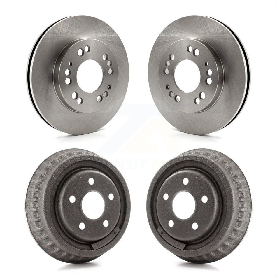 Front Rear Disc Brake Rotors Drums Kit For 2001 Dodge Stratus Coupe with Drum rear brakes K8-102075 by Top Quality