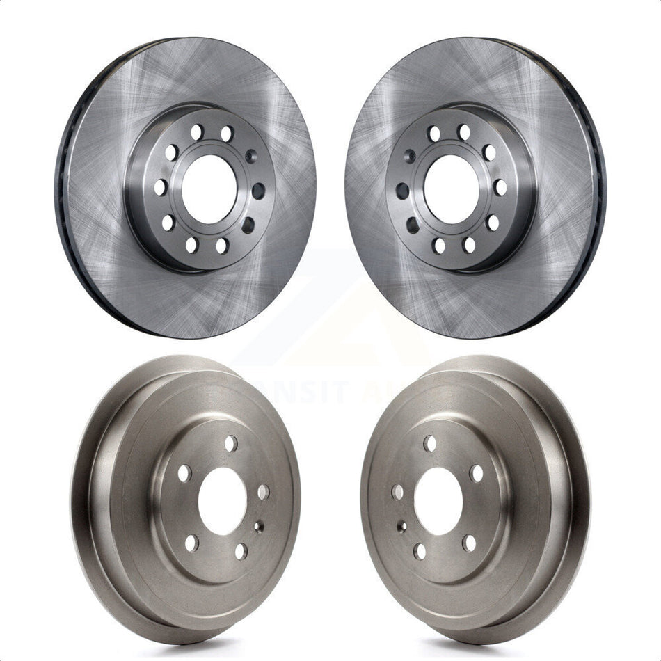 Front Rear Disc Brake Rotors Drums Kit For Volkswagen Jetta Beetle With 288mm Diameter Rotor K8-102121 by Top Quality