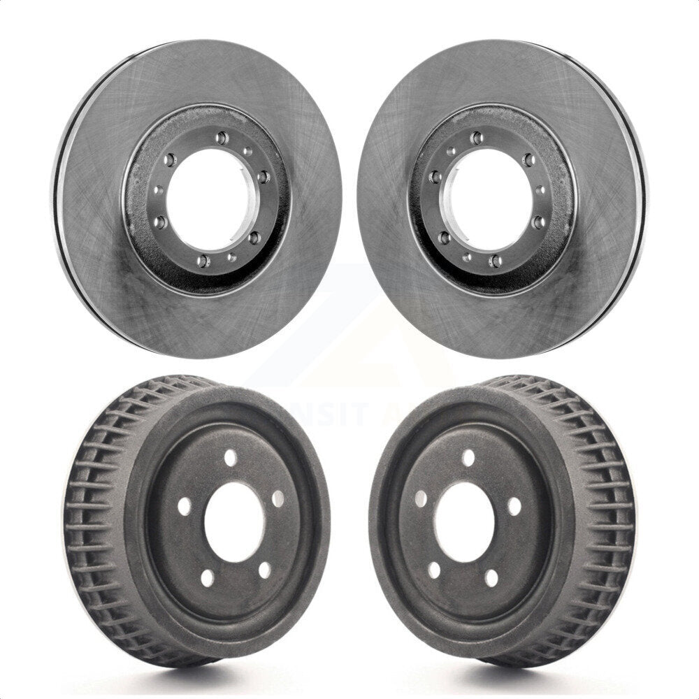 Front Rear Brake Rotors Drums Kit For Buick Century Chevrolet LeSabre Venture Pontiac Oldsmobile Montana Regal 88 Silhouette Bonneville Park Avenue Cadillac DeVille 98 Trans Sport Lumina APV K8-102131 by Top Quality