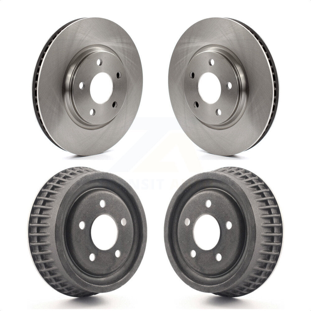 Front Rear Disc Brake Rotors Drums Kit For 2004 Chevrolet Malibu With 296mm Diameter Rotor K8-102138 by Top Quality