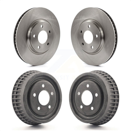 Front Rear Disc Brake Rotors Drums Kit For 2004 Chevrolet Malibu With 296mm Diameter Rotor K8-102138 by Top Quality