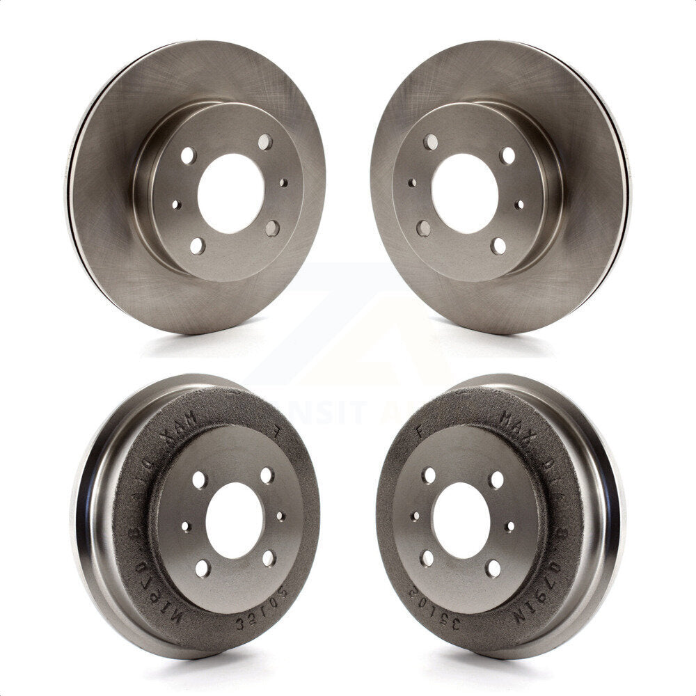 Front Rear Disc Brake Rotors Drums Kit For Hyundai Accent K8-102167 by Top Quality