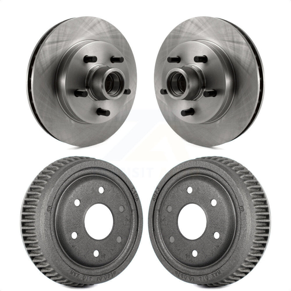 Front Rear Disc Brake Rotors Drums Kit For GMC Yukon RWD With 10" Diameter Drum 6 Lug Wheels K8-102186 by Top Quality