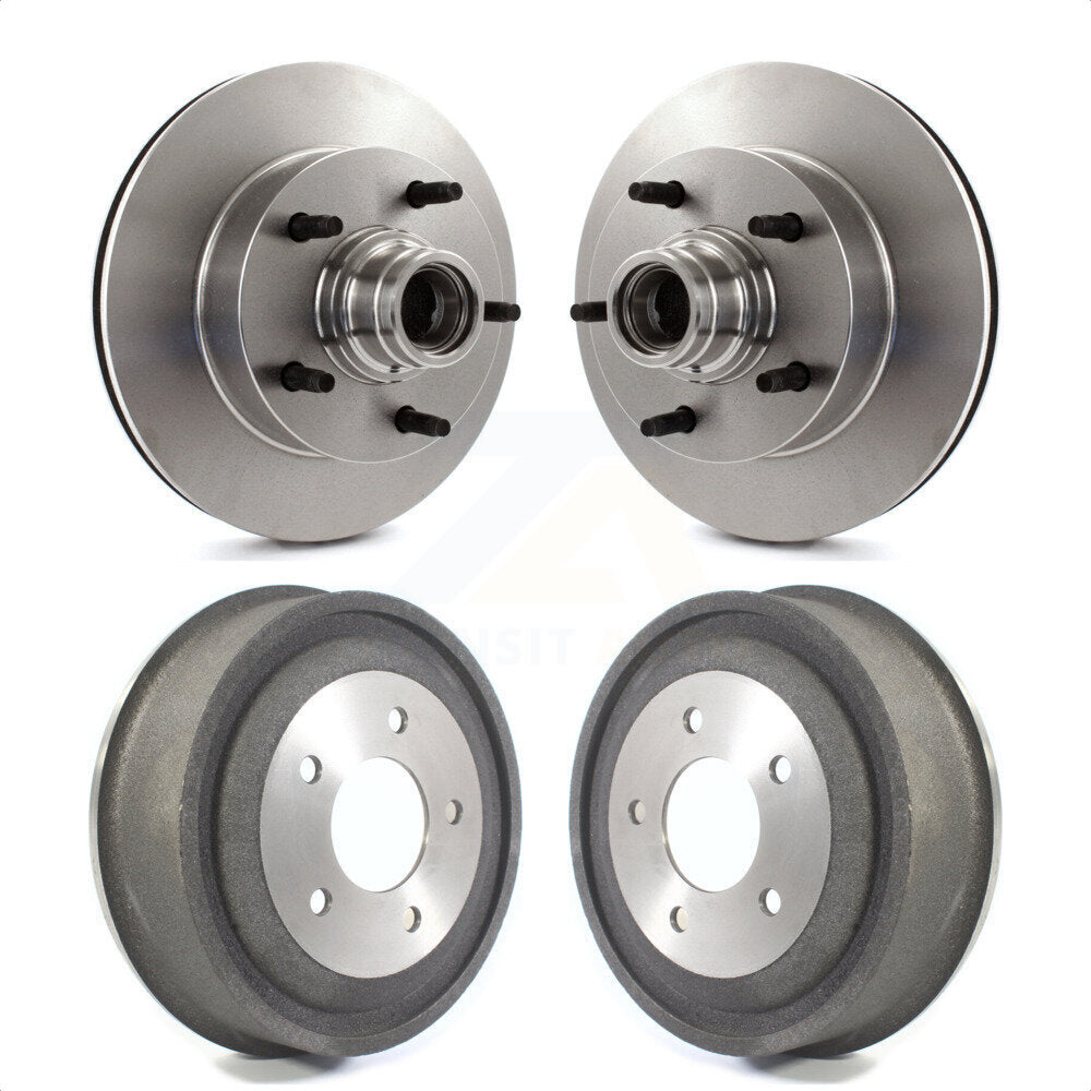 Front Rear Disc Brake Rotors Drums Kit For 2000-2001 Ford E-150 Econoline 2-Wheel ABS K8-102208 by Top Quality