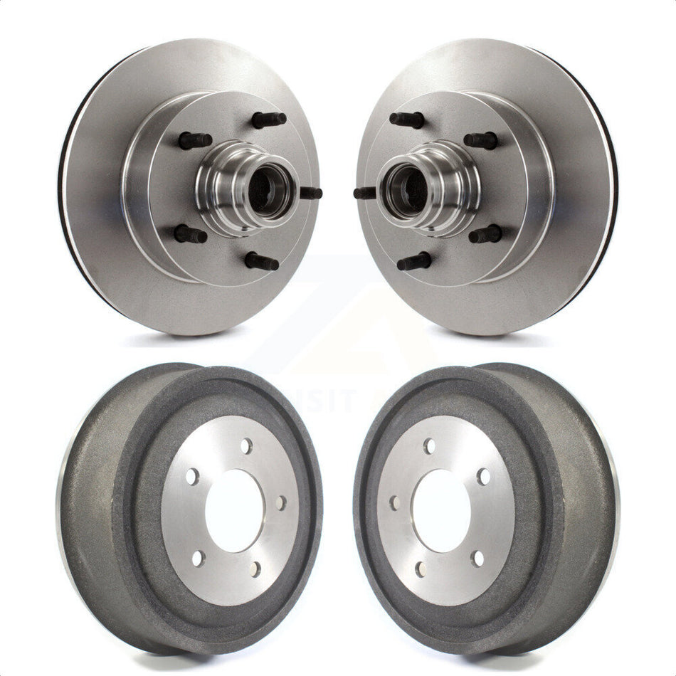 Front Rear Disc Brake Rotors Drums Kit For 2000-2001 Ford E-150 Econoline 2-Wheel ABS K8-102208 by Top Quality