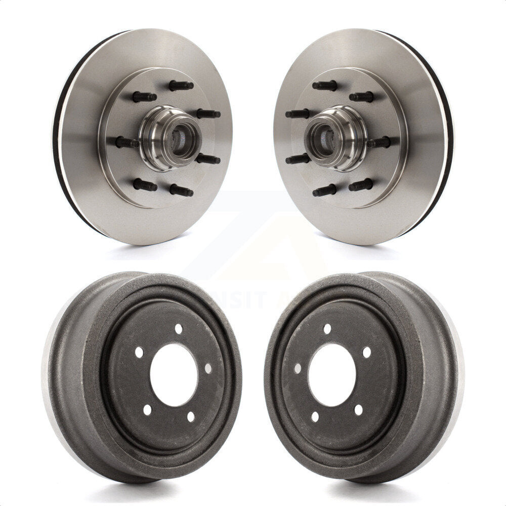 Front Rear Disc Brake Rotors Drums Kit For 1999 Ford F-150 RWD With 7 Lug Wheels 12mm Wheel Lugs 4 ABS K8-102213 by Top Quality