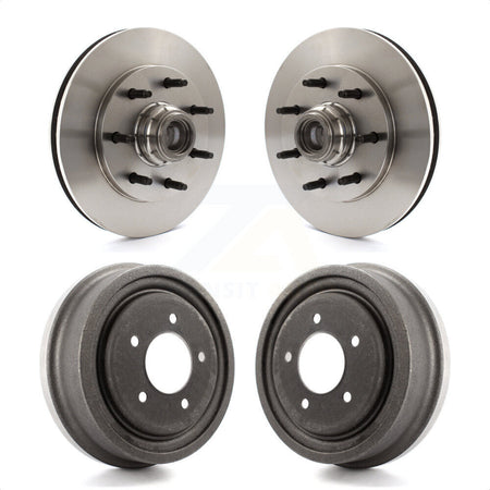 Front Rear Disc Brake Rotors Drums Kit For 1999 Ford F-150 RWD With 7 Lug Wheels 12mm Wheel Lugs 4 ABS K8-102213 by Top Quality