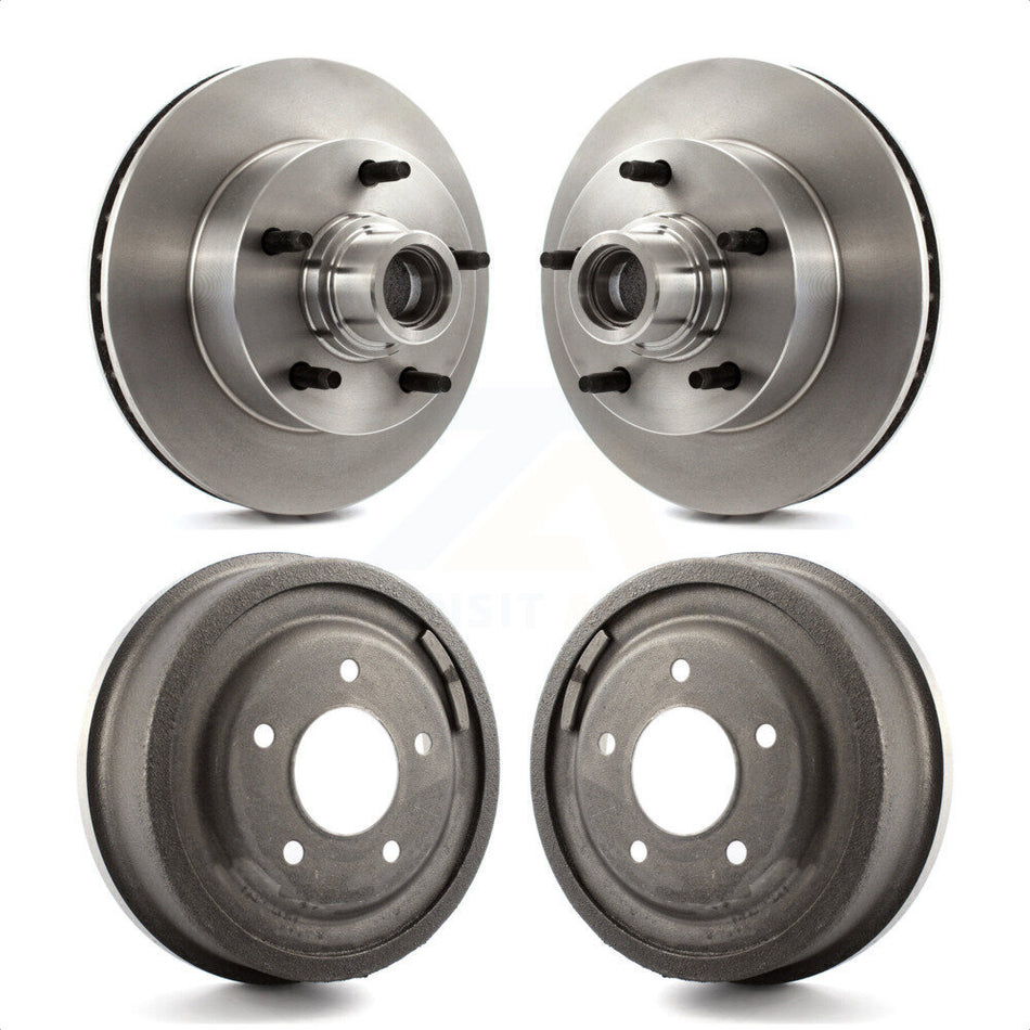 Front Rear Disc Brake Rotors Drums Kit For 1987-1993 Ford F-150 E-150 Econoline Club Wagon K8-102216 by Top Quality