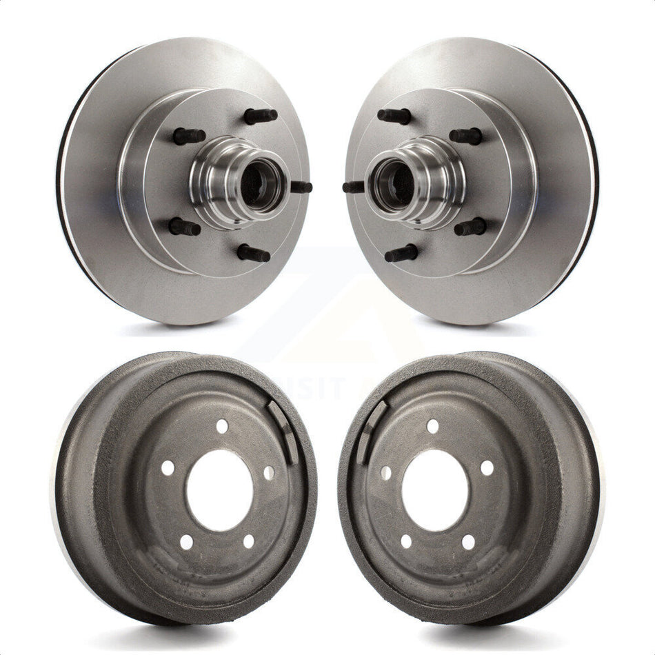 Front Rear Disc Brake Rotors Drums Kit For Ford F-150 E-150 Econoline K8-102217 by Top Quality