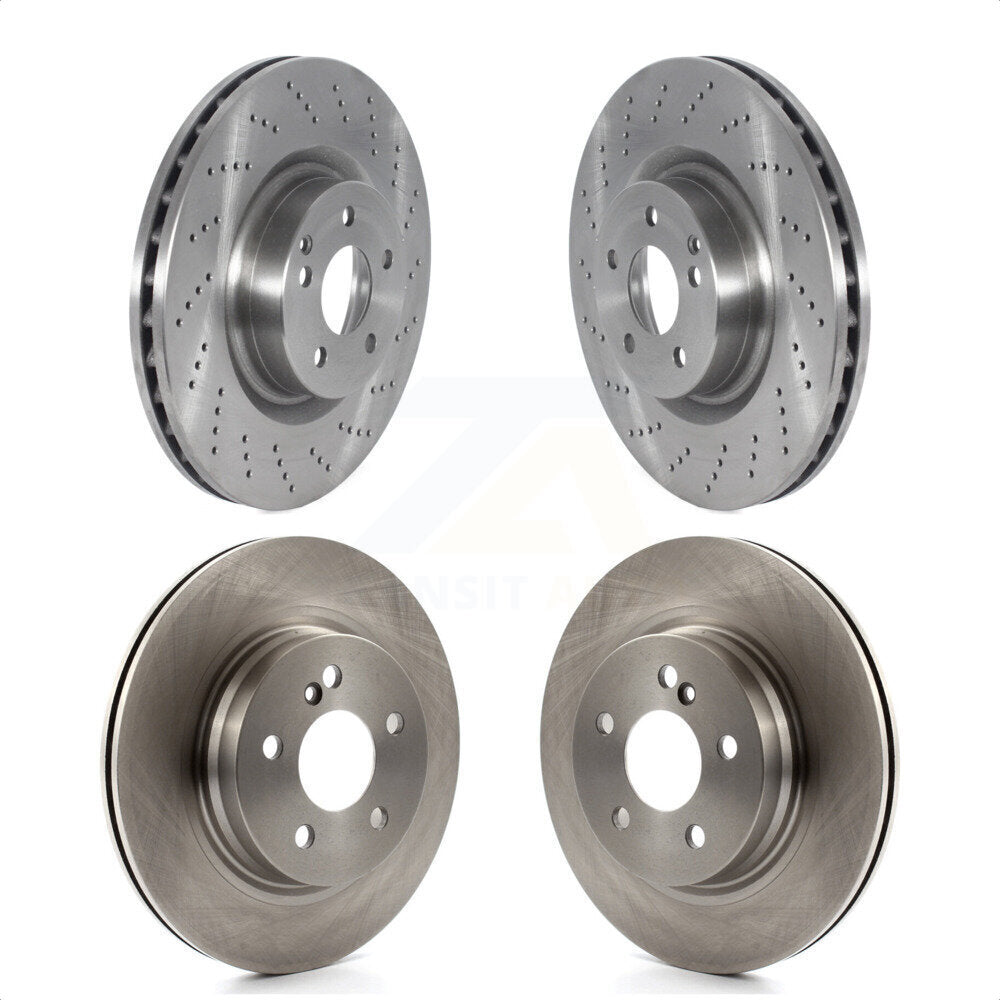 Front Rear Disc Brake Rotors Kit For 2010-2011 Mercedes-Benz E550 With 300mm Diameter Rotor K8-102288 by Top Quality